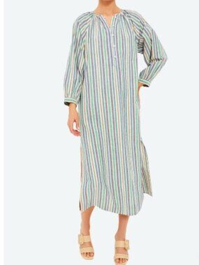 Tuckernuck Pomander Place Heidi Stripe Maxi Shirt Dress Zephyr Multi Color S